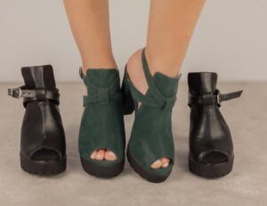 Women’s Handmade Vegan Faux Leather / Vegan Suede Peep Toe Sandals