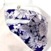 Women’s / Ladies’ White / White & Blue Wildflowers Handmade Vegan Faux Leather Tote Shoulder Handbag / Purse!