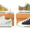 Women’s "Go Vegan" Fruit Shoes. They're Handmade Canvas Rubber Tennis Shoe Sneakers / Trainers