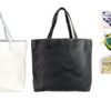 Women’s Handmade Soft Vegan Faux Leather Black & White Tote Shoulder Handbag